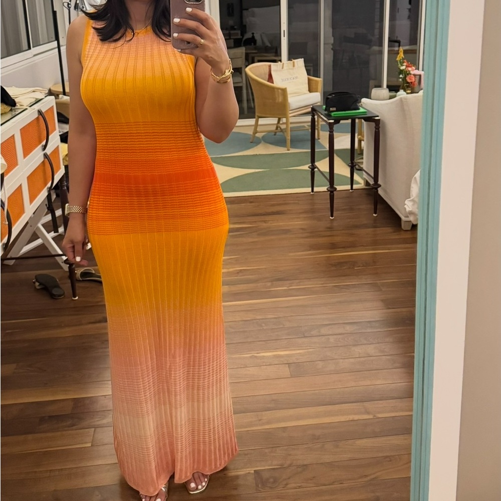 Maje Tie-Dye Knit Maxi Dress